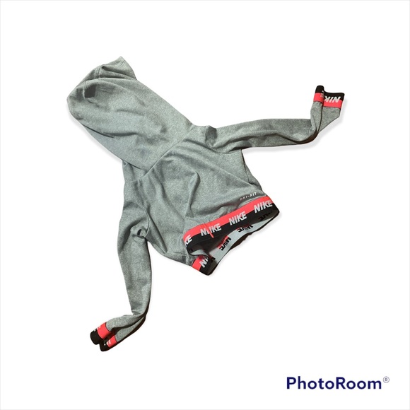 Cute Nike Dri Fit Grey Pink Swoosh Hoodie Toddler Girl Sz 1-2yrs - Picture 5 of 7